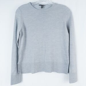 Eileen Fisher 100% Merino Wool Lightweight Crewneck Sweater Womens XS Light Blue